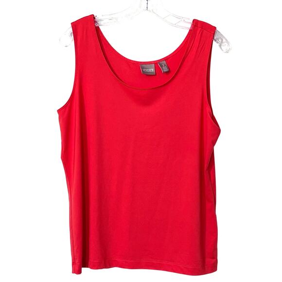 Chico's Wms Large Silky Feel Orange Camisole Nylon Stretch Layering Tank - Picture 1 of 8